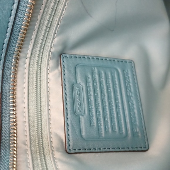 Coach Teal Pleated Taylor Satchel 25252 - Picture 8 of 16